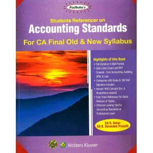 Padhuka's Students Referencer on Accounting Standards for CA Final November 2019 Exam [Old & New Syllabus] by CA G. Sekar, CA. B. Saravana Prasath